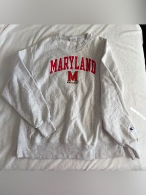 University of Maryland Champion Gray Crewneck Sweatshirt